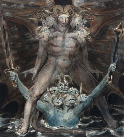 ग्रेट रेड ड्रैगन एंड द बीस्ट फ्रॉम द सी द्वारा William Blake